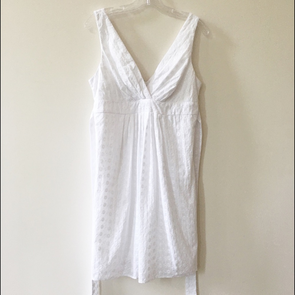 White Cotton Eyelet Dress - Sz. 10